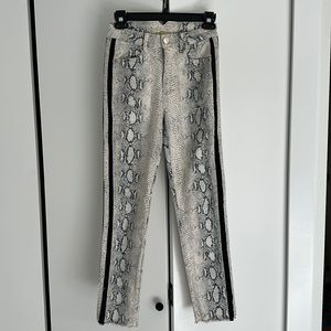 Gianni Bini Snakeskin Print Straight Leg Jeans